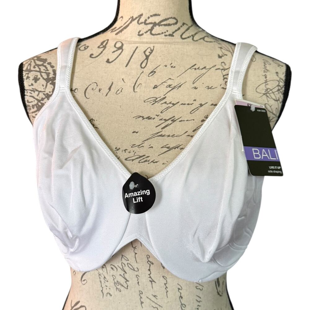 Bali White Live It Up Side Shaping Plus Size Bra Size 42D